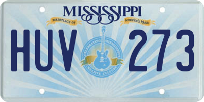 MS license plate HUV273