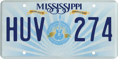 MS license plate HUV274