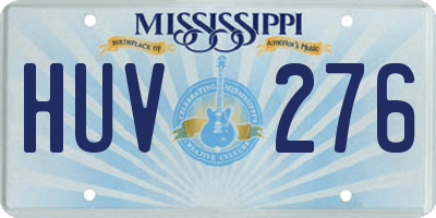 MS license plate HUV276