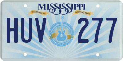 MS license plate HUV277
