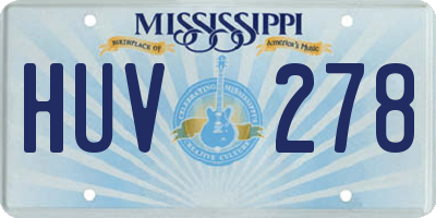 MS license plate HUV278