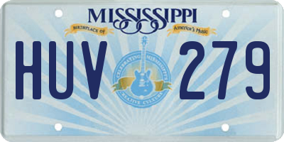 MS license plate HUV279