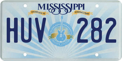 MS license plate HUV282