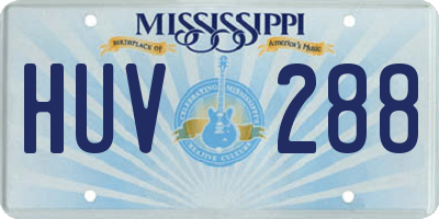 MS license plate HUV288