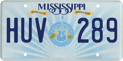 MS license plate HUV289