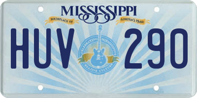 MS license plate HUV290