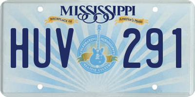 MS license plate HUV291