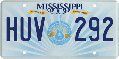 MS license plate HUV292