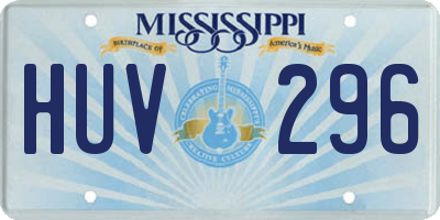 MS license plate HUV296