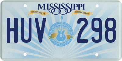 MS license plate HUV298