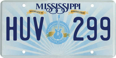 MS license plate HUV299