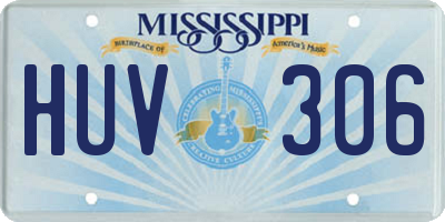 MS license plate HUV306