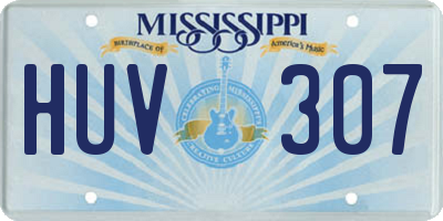 MS license plate HUV307