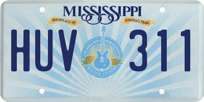 MS license plate HUV311