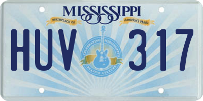 MS license plate HUV317