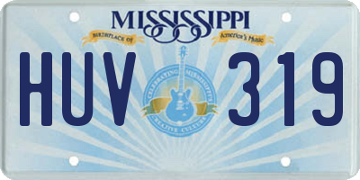 MS license plate HUV319