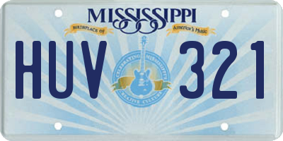 MS license plate HUV321