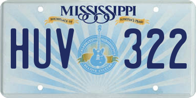 MS license plate HUV322