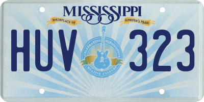 MS license plate HUV323