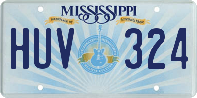 MS license plate HUV324