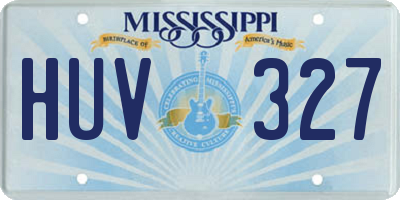 MS license plate HUV327