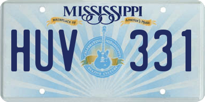 MS license plate HUV331
