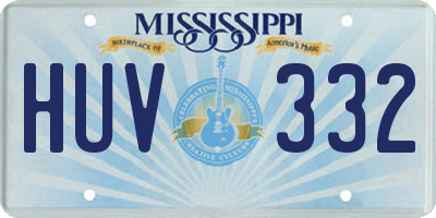 MS license plate HUV332