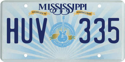 MS license plate HUV335