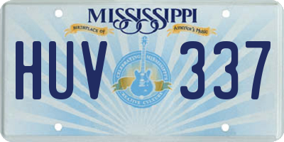 MS license plate HUV337