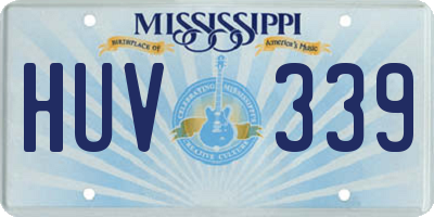 MS license plate HUV339