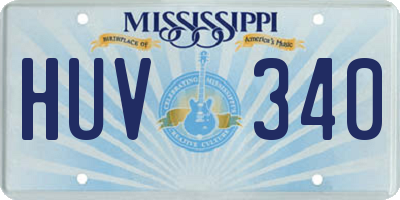 MS license plate HUV340