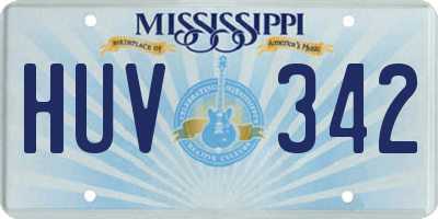 MS license plate HUV342