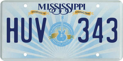 MS license plate HUV343