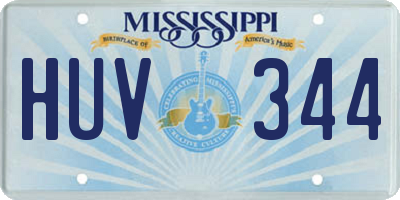 MS license plate HUV344