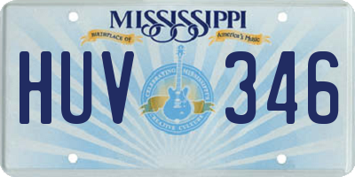 MS license plate HUV346