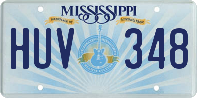 MS license plate HUV348