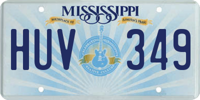 MS license plate HUV349