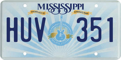 MS license plate HUV351