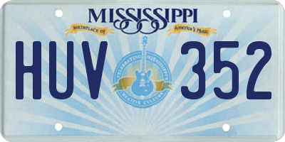 MS license plate HUV352