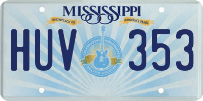 MS license plate HUV353