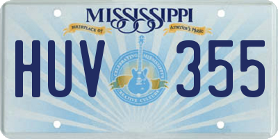 MS license plate HUV355