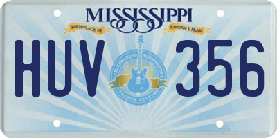 MS license plate HUV356