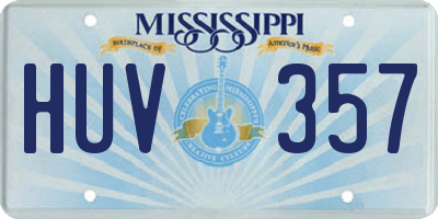 MS license plate HUV357