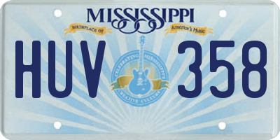 MS license plate HUV358