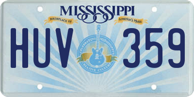 MS license plate HUV359