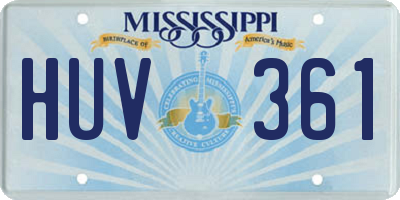 MS license plate HUV361