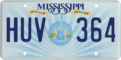 MS license plate HUV364