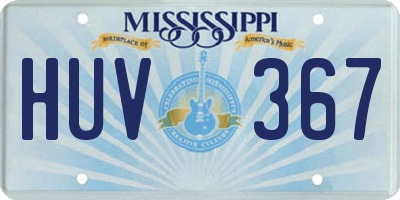 MS license plate HUV367