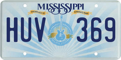 MS license plate HUV369