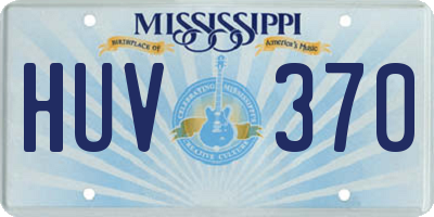 MS license plate HUV370